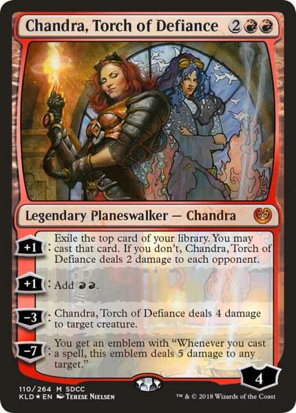 画像1: 【Foil】【プロモ】【英語版】《反逆の先導者、チャンドラ/Chandra, Torch of Defiance》 (1)