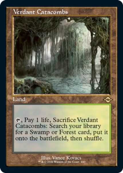 画像1: 【Foil】【旧枠】【英語版】《新緑の地下墓地/Verdant Catacombs》[MH2] (1)