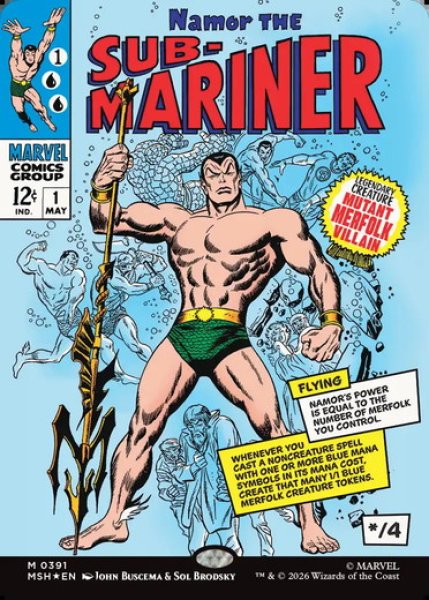 画像1: 【Foil】【ボーダーレス】【英語版】《サブマリナー、ネイモア/Namor the Sub-Mariner》[MSH] (1)