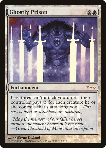 画像1: 【Foil】【プロモ】【英語版/EX】《亡霊の牢獄/Ghostly Prison》[FNM] (1)